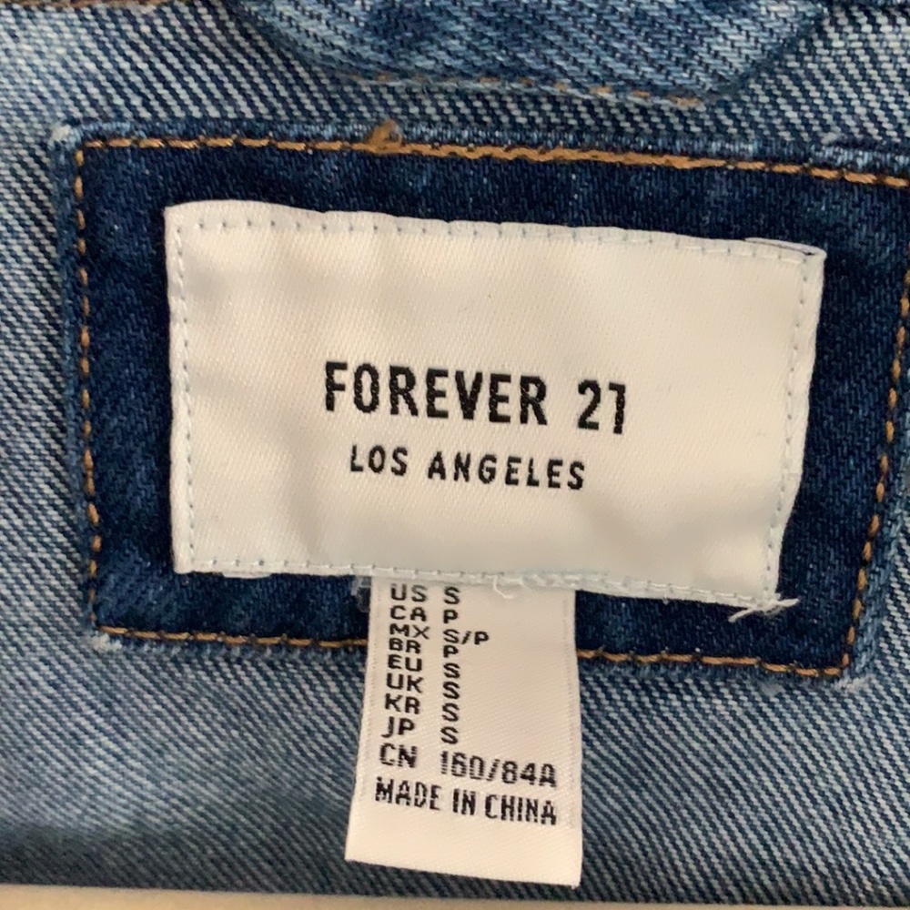 NWOT Denim Jean Jacket Rock and Roll F21 Small - Picture 6 of 8